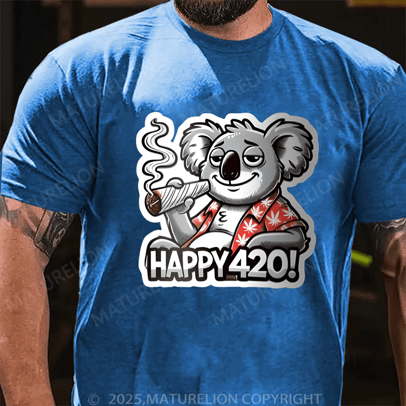 Maturelion Men's T-Shirt Happy 420 T-Shirt (Free Customization)
