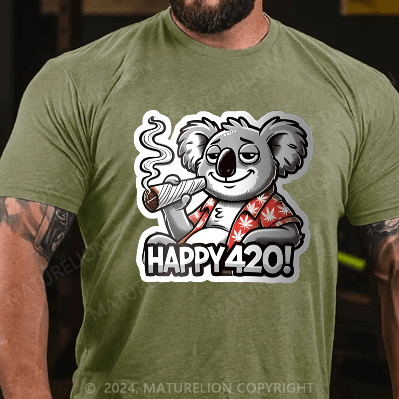 Maturelion Men's T-Shirt Happy 420 T-Shirt (Free Customization)