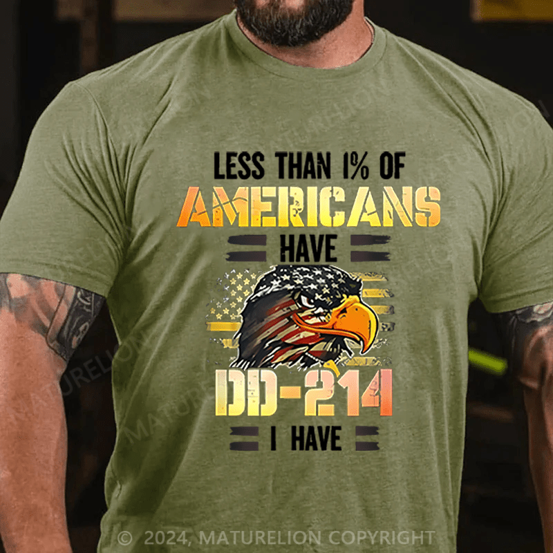 Maturelion Men's T-Shirt Less Than 1% Of Americans Have DD-214 I Have T-Shirt (Free Customization)