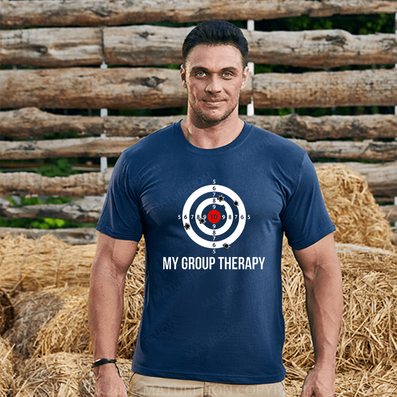 Maturelion Men's T-Shirt MY GROUP THERAPY Funny T-Shirt (Free Customization)