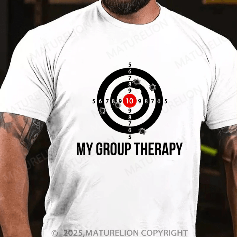 Maturelion Men's T-Shirt MY GROUP THERAPY Funny T-Shirt (Free Customization)