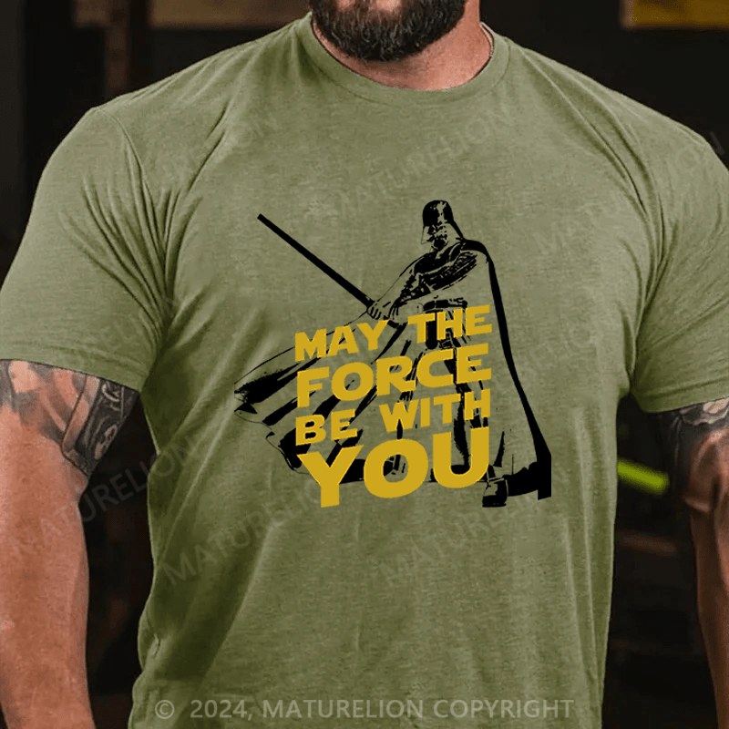 Maturelion Men's T-Shirt May The Force Be With You Funny T-Shirt (Free Customization)