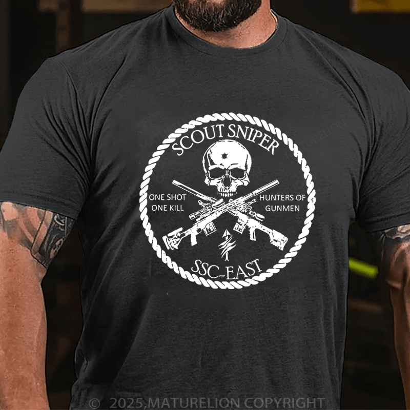 Maturelion Men's T-Shirt Scout Sniper One Shot One Kill T-Shirt