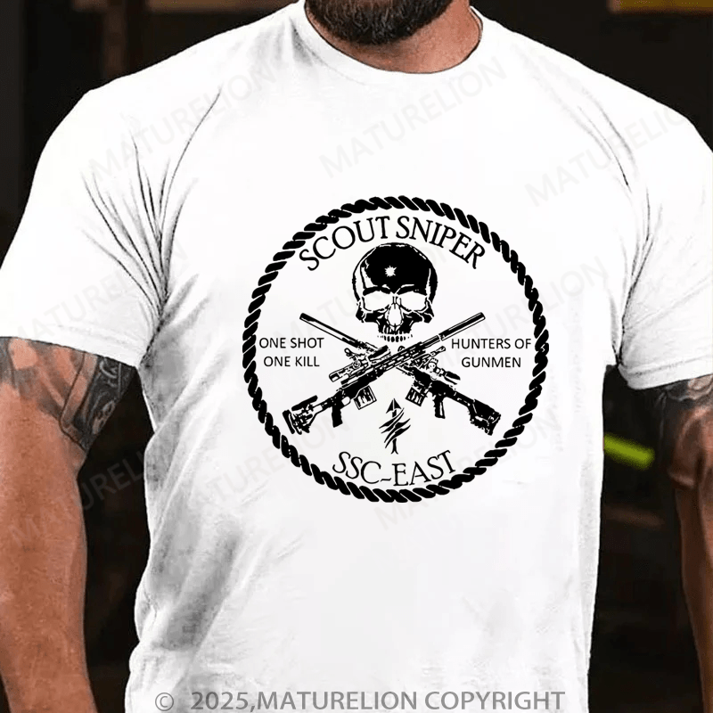 Maturelion Men's T-Shirt Scout Sniper One Shot One Kill T-Shirt