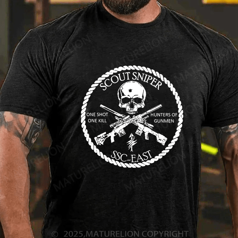 Maturelion Men's T-Shirt Scout Sniper One Shot One Kill T-Shirt