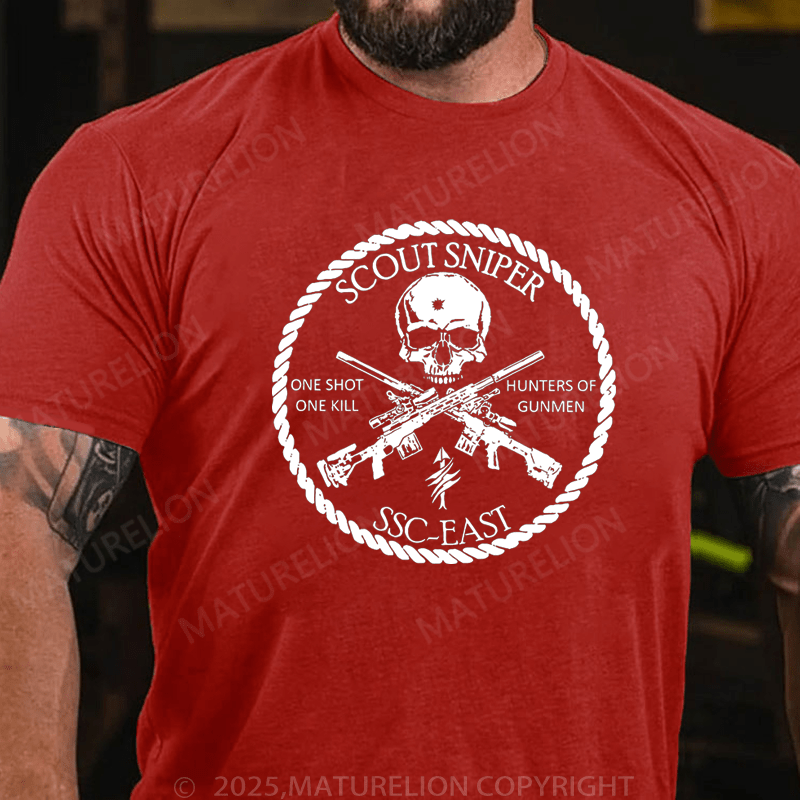 Maturelion Men's T-Shirt Scout Sniper One Shot One Kill T-Shirt