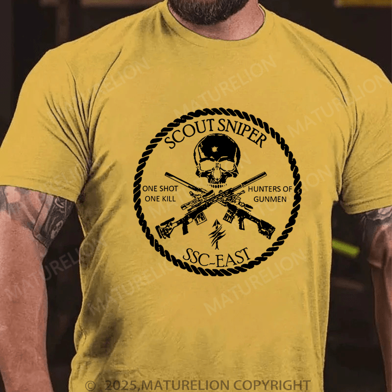 Maturelion Men's T-Shirt Scout Sniper One Shot One Kill T-Shirt