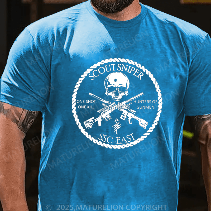 Maturelion Men's T-Shirt Scout Sniper One Shot One Kill T-Shirt