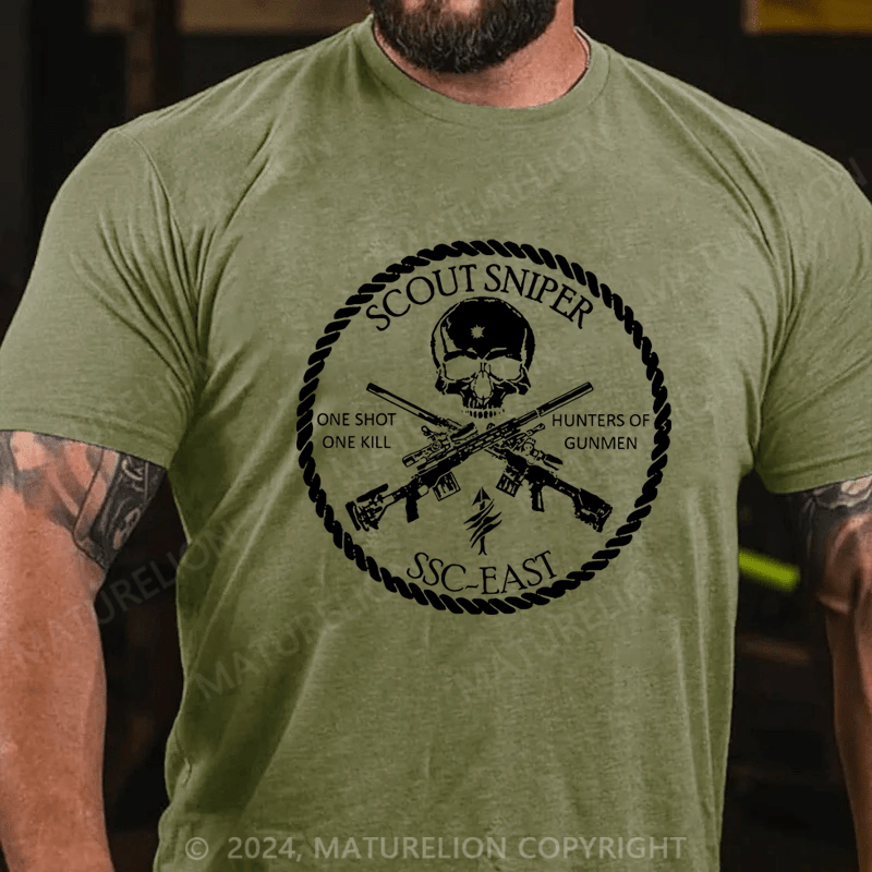 Maturelion Men's T-Shirt Scout Sniper One Shot One Kill T-Shirt