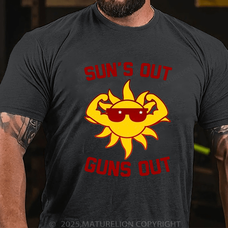 Maturelion Men's T-Shirt Sun's Out Guns Out T-Shirt (Free Customization)
