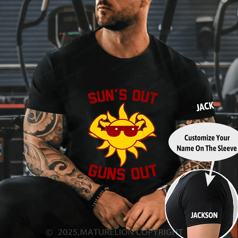 Maturelion Men's T-Shirt Sun's Out Guns Out T-Shirt (Free Customization)