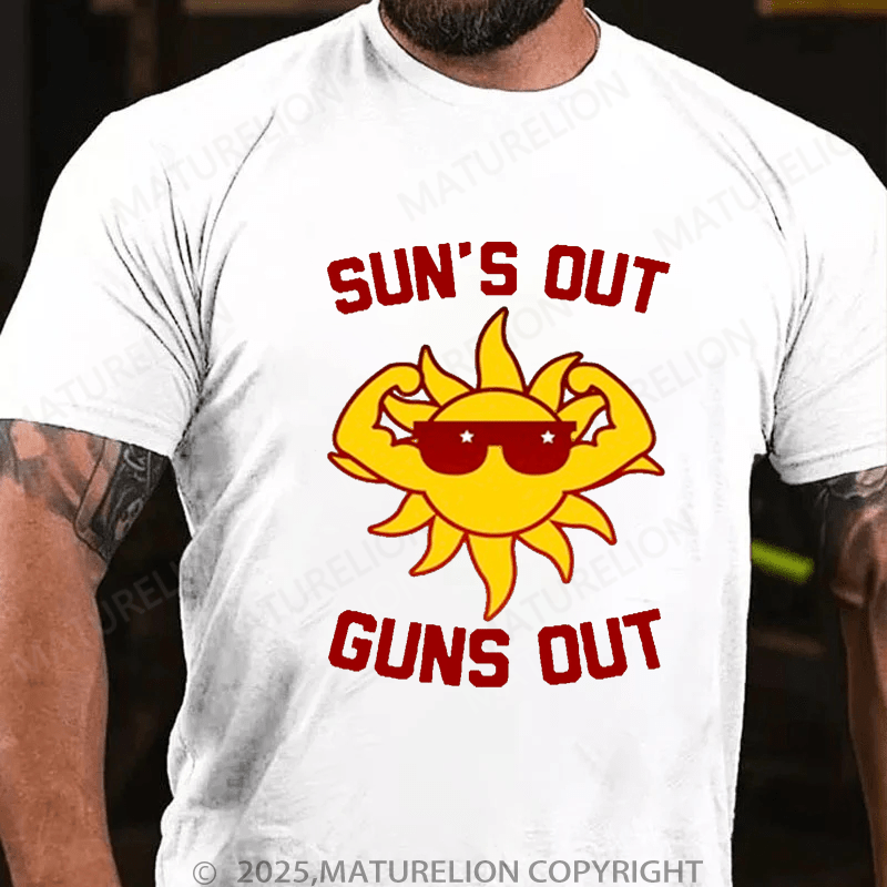 Maturelion Men's T-Shirt Sun's Out Guns Out T-Shirt (Free Customization)