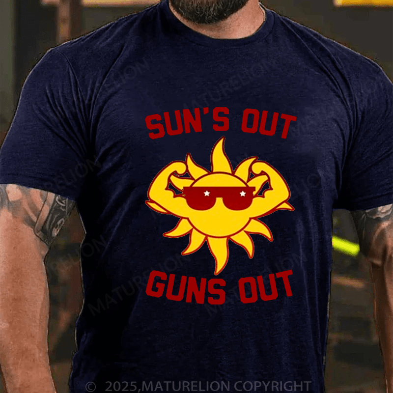 Maturelion Men's T-Shirt Sun's Out Guns Out T-Shirt (Free Customization)