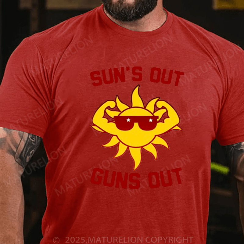 Maturelion Men's T-Shirt Sun's Out Guns Out T-Shirt (Free Customization)