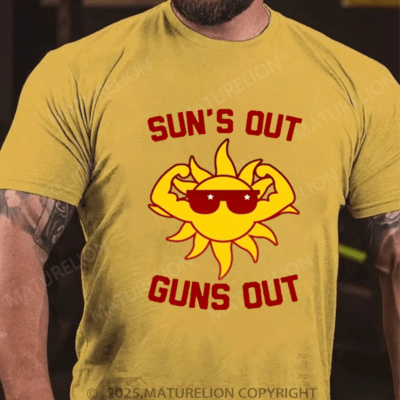 Maturelion Men's T-Shirt Sun's Out Guns Out T-Shirt (Free Customization)