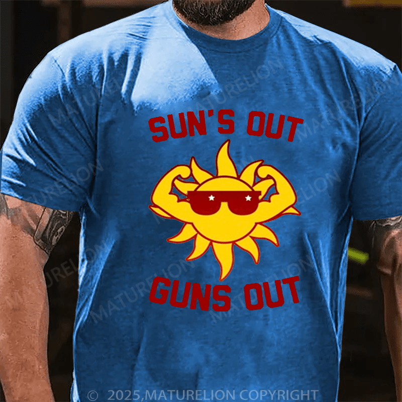Maturelion Men's T-Shirt Sun's Out Guns Out T-Shirt (Free Customization)