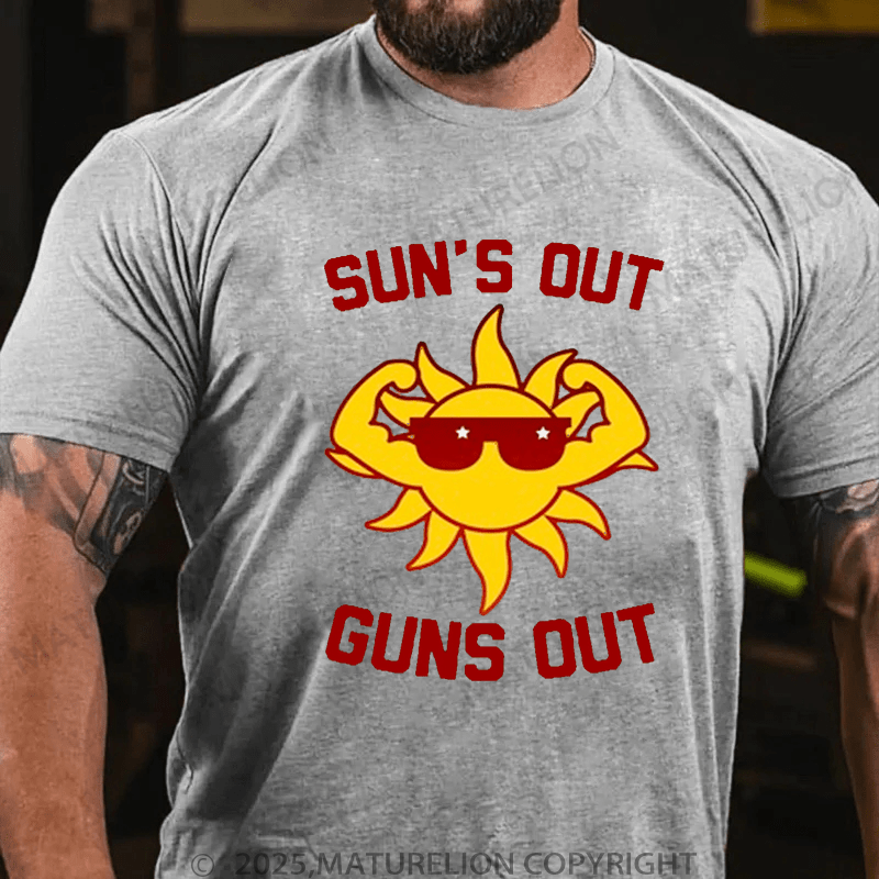 Maturelion Men's T-Shirt Sun's Out Guns Out T-Shirt (Free Customization)