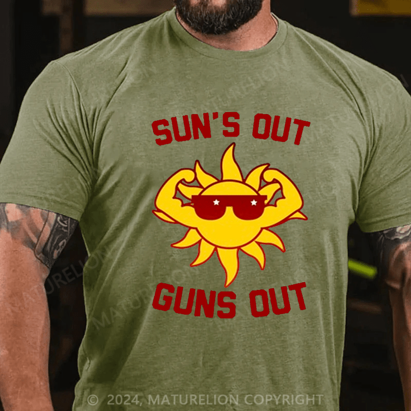 Maturelion Men's T-Shirt Sun's Out Guns Out T-Shirt (Free Customization)