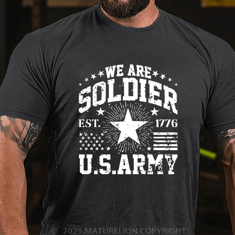 Maturelion Men's T-Shirt We Are Soldier Us Army T-Shirt (Free Customization)
