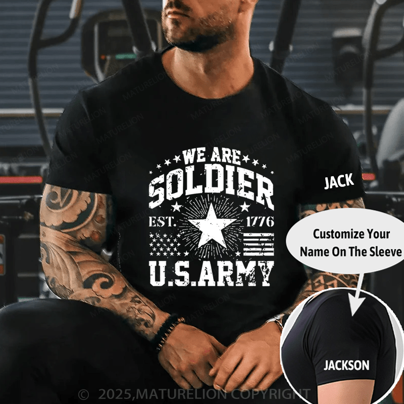Maturelion Men's T-Shirt We Are Soldier Us Army T-Shirt (Free Customization)