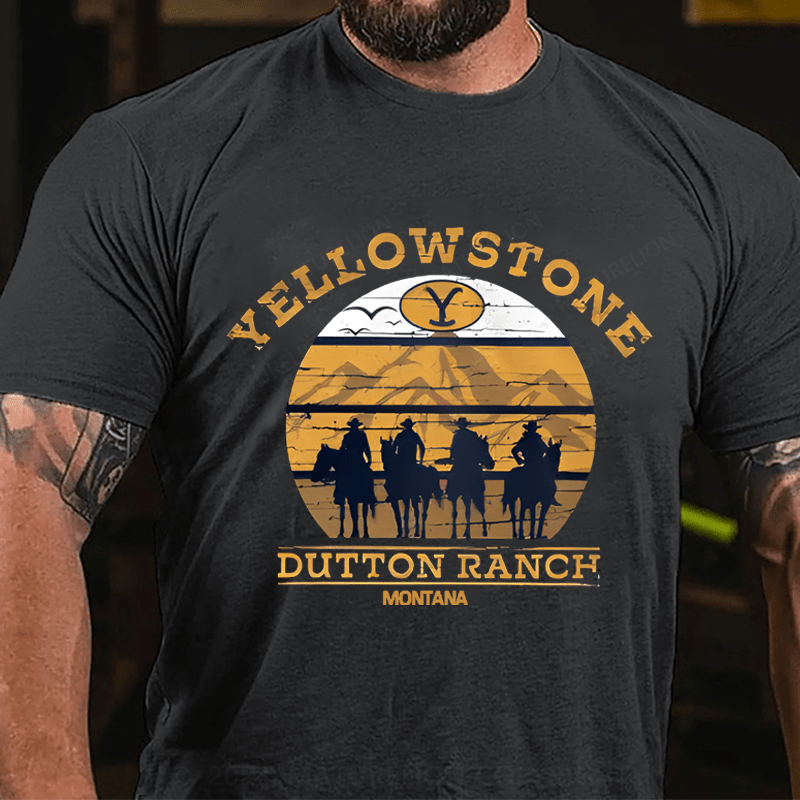 Maturelion Men's T-Shirt Yellowstone Dutton Ranch Montana T-Shirt