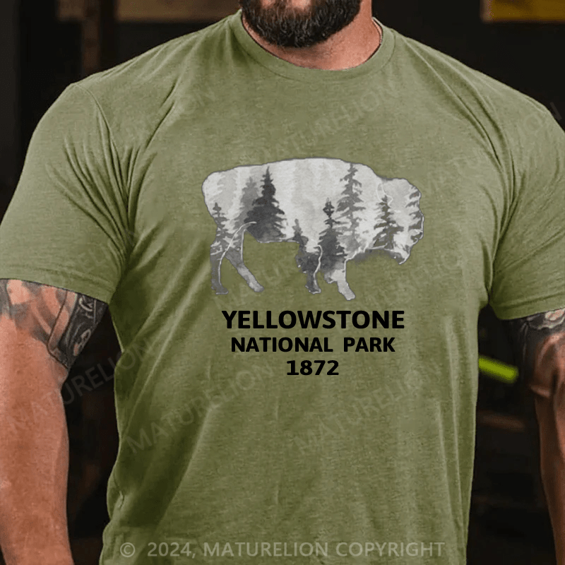Maturelion Men's T-Shirt Yellowstone National Park 1872 T-Shirt (Free Customization)