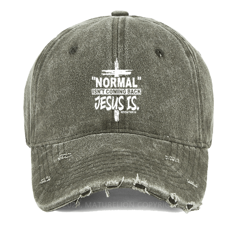 Maturelion Normal Isn't Coming Back Jesus Is Revelation 14 Christian Washed Vintage Cap