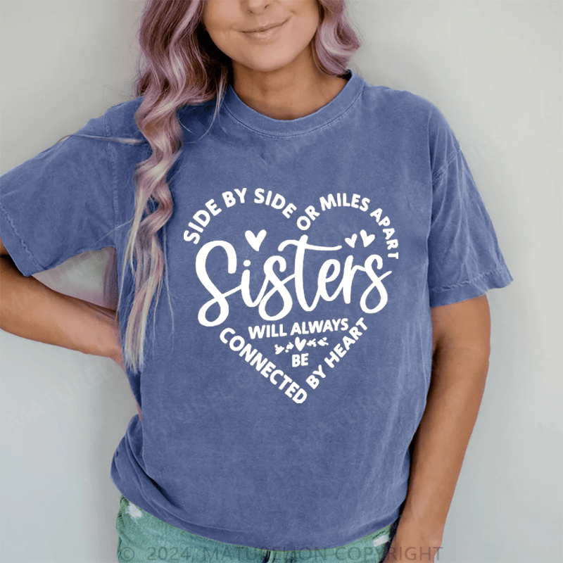 Maturelion Side My Side Or Miles Appart DTG Printing Washed Cotton T-Shirt