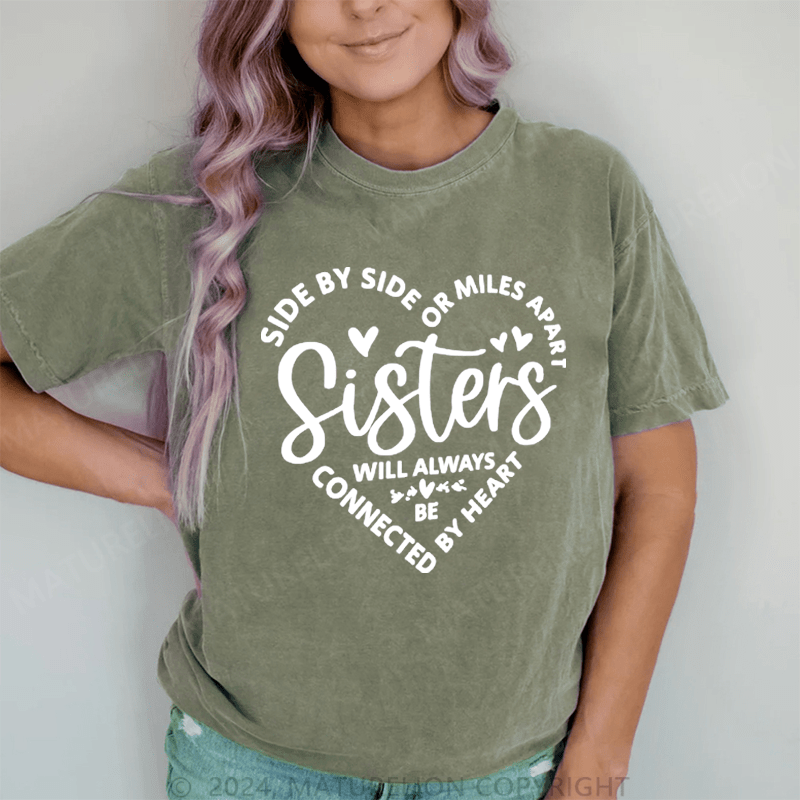 Maturelion Side My Side Or Miles Appart DTG Printing Washed Cotton T-Shirt