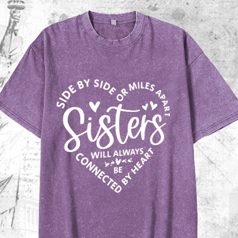 Maturelion Side My Side Or Miles Appart DTG Printing Washed Cotton T-Shirt