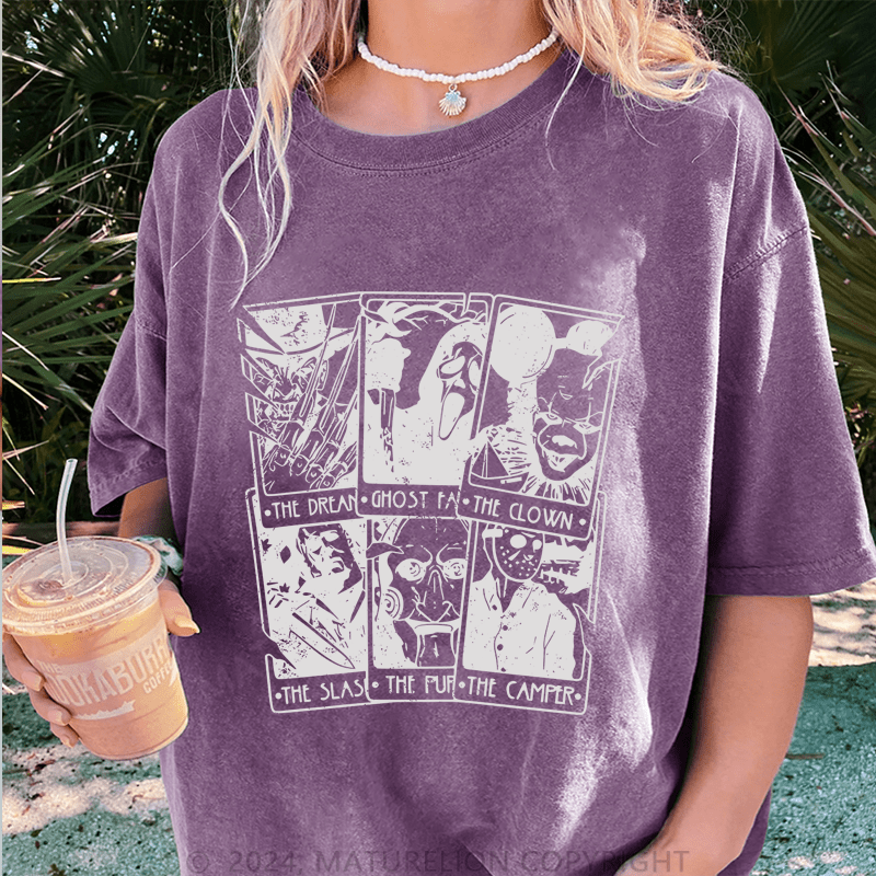 Maturelion The Clown The Camper DTG Printing Washed Cotton T-Shirt
