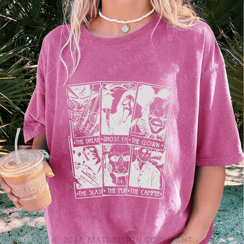 Maturelion The Clown The Camper DTG Printing Washed Cotton T-Shirt