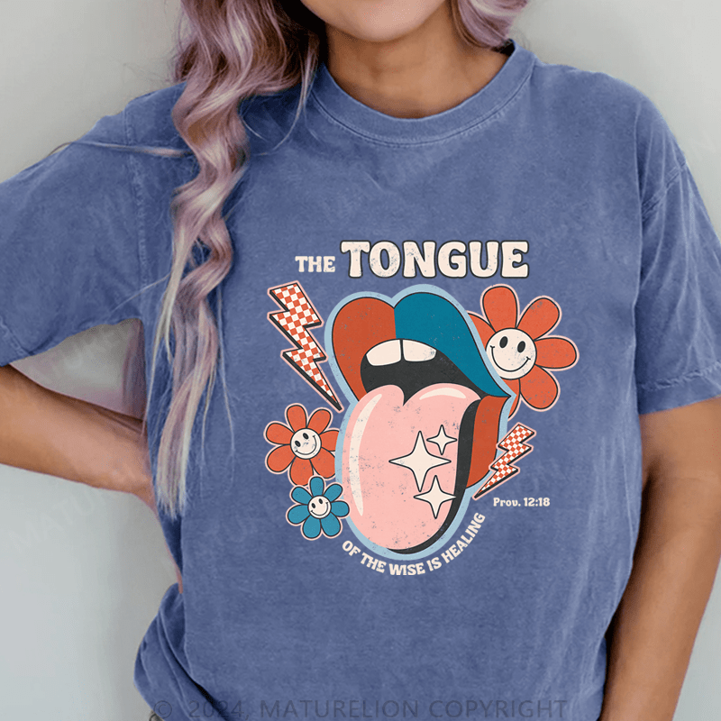 Maturelion The Tongue Of The Wisteis Healing DTG Printing Washed Cotton T-Shirt