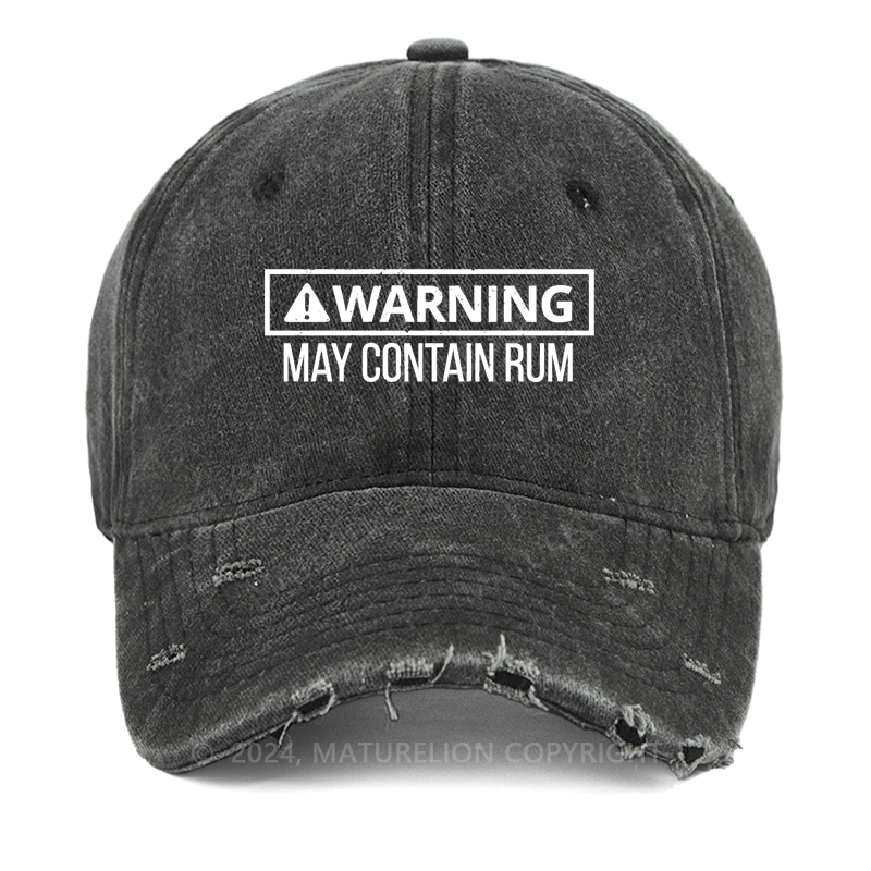 Maturelion Warning May Contain Rum Washed Vintage Cap