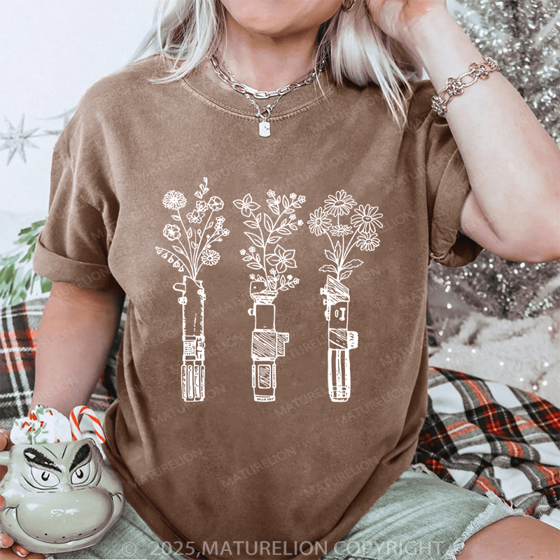 Maturelion Women's T-Shirt Flower Printed Funny T-Shirt