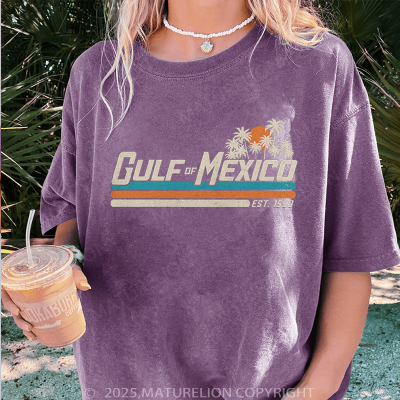 Maturelion Women's Washed T-Shirt Gulf Of Mexico Washed T-Shirt