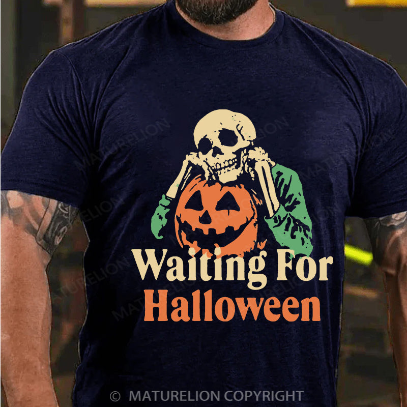 Maturelion Men's T-shirt Waiting For Halloween Cotton T-shirt