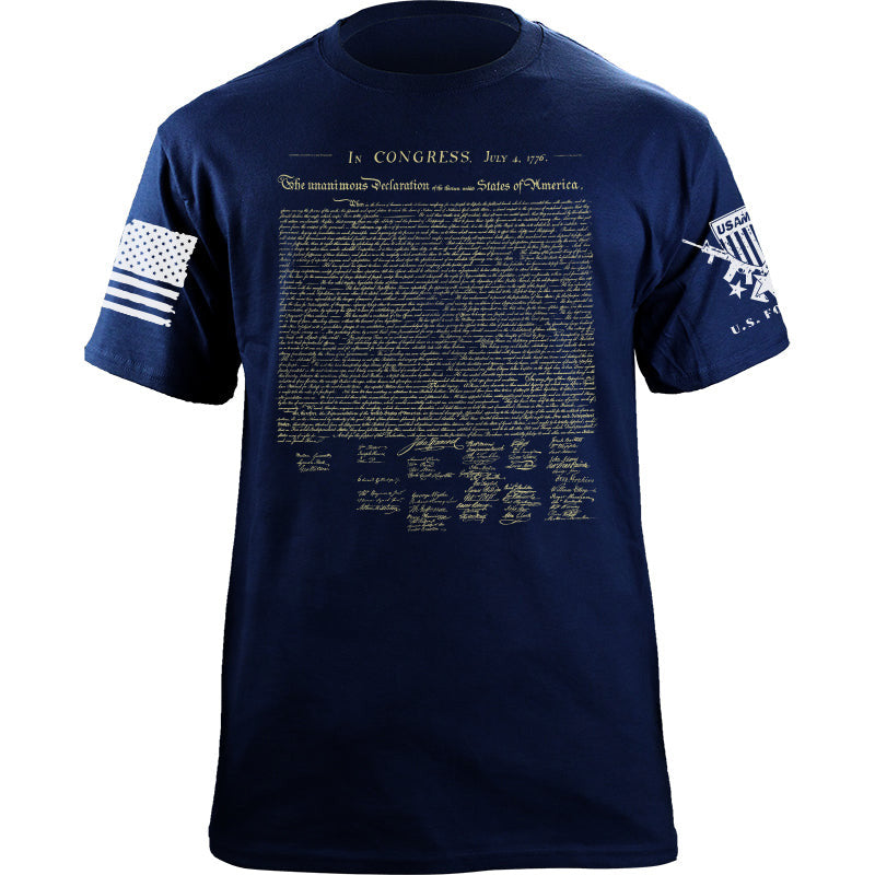 Maturelion Men's T-shirt Declaration of Independence Cotton T-shirt