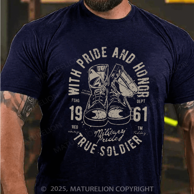 Maturelion Men's T-shirt Proud Veteran Cotton T-shirt