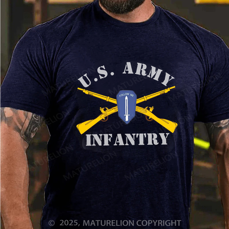 Maturelion Men's T-shirt U.S. Army Infantry Cotton T-shirt