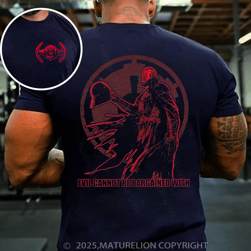 Maturelion Men's T-shirt Evil Cannot Be Bargained With Cotton T-shirt