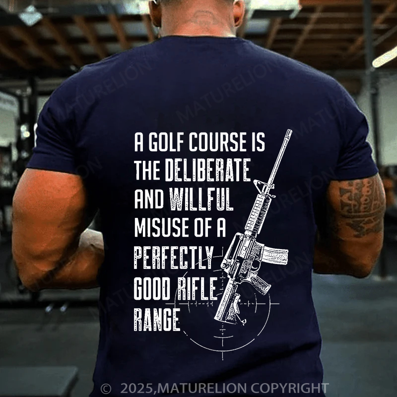 Maturelion Men's T-Shirt Patriotic Rifle Range M 0012 Cotton T-Shirt
