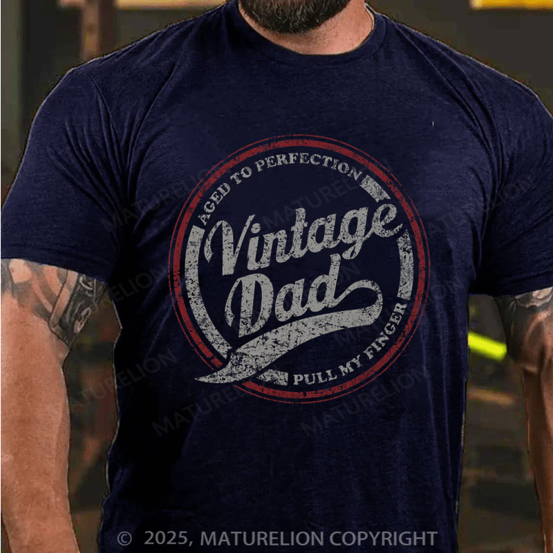 Maturelion Men's T-shirt Vintage Dad Father's Day T-shirt