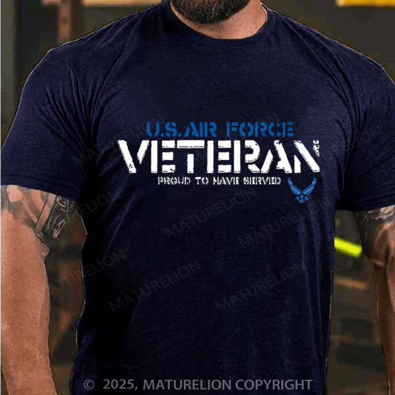 Maturelion Men's T-shirt US Air Force Veteran Cotton T-shirt