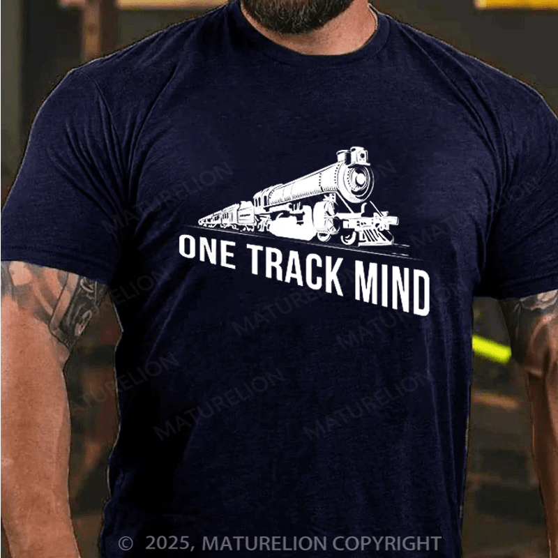 Maturelion Men's T-shirt One Track Mind Cotton T-shirt
