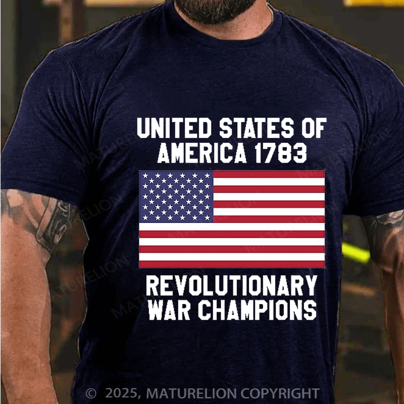Maturelion Men's T-shirt Unites States of America 1783 4th Of July T-shirt