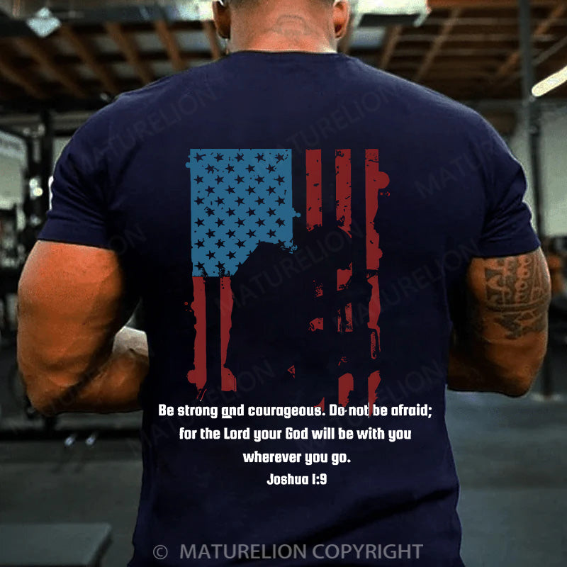 Maturelion Men's T-shirt Military Bible Verse Cotton T-shirt