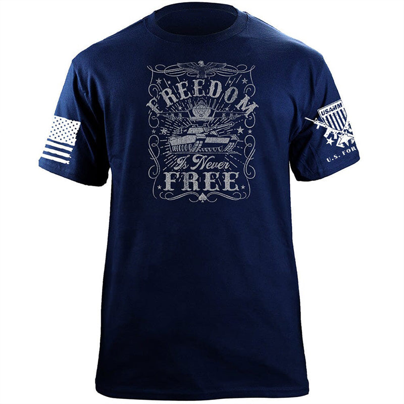 Maturelion Men's T-shirt Freedom is Never Free Cotton T-shirt