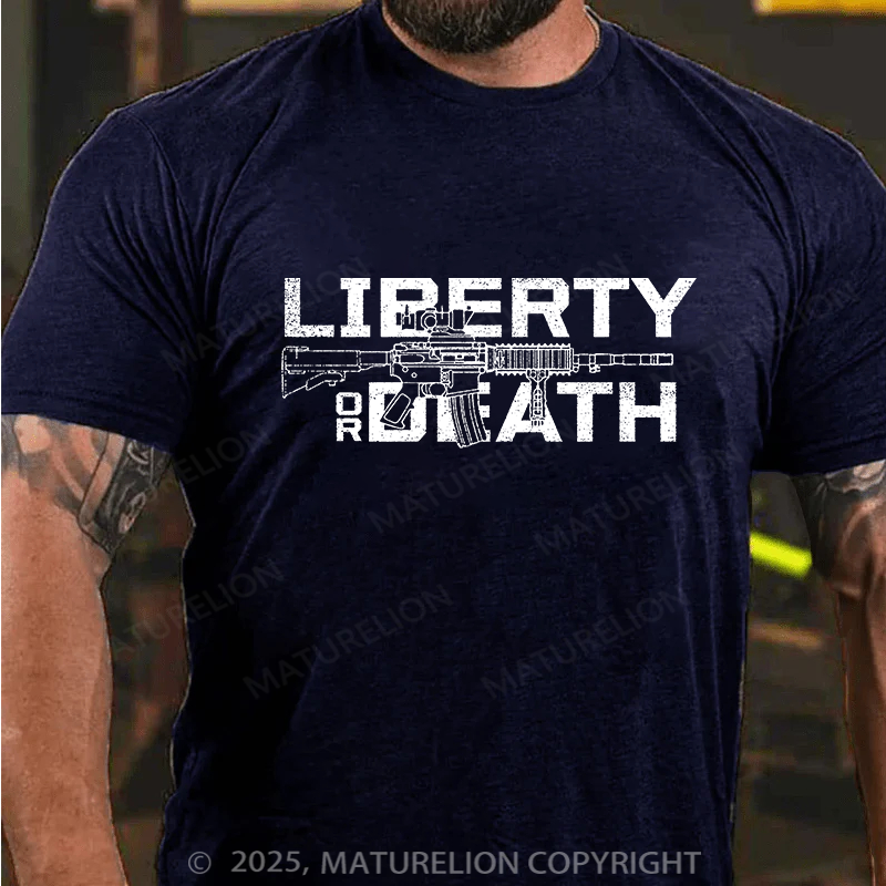 Maturelion Men's T-shirt Liberty or Death Cotton T-shirt