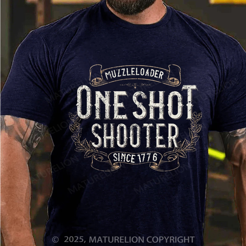 Maturelion Men's T-shirt Vintage Muzzleloader Accessories Long range Rifle Shooting Cotton T-shirt